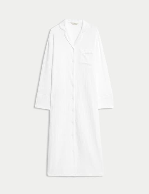 Pure Cotton Muslin Long Nightshirt