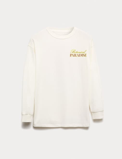 Pure Cotton Botanical Graphic Top (6-16 Yrs)