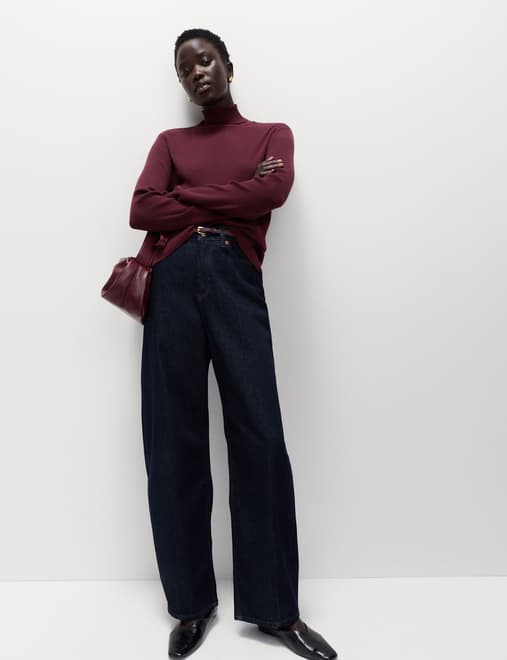 Ribbed Roll Neck Jumper