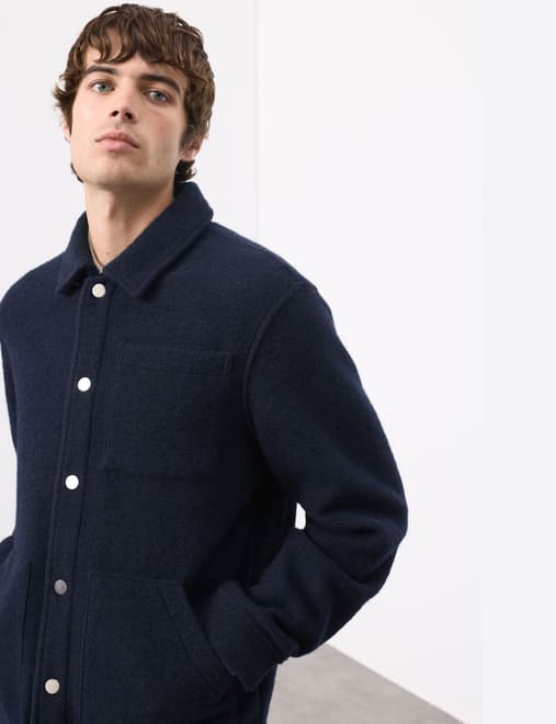 Wool Blend 3 Pocket Fleece Jacket