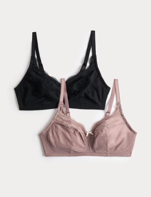 2 Pack Jasmine Lace Total Support Bras B-H