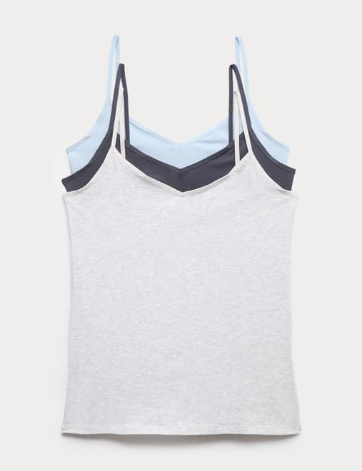 3pk Cotton Rich Strappy Vests