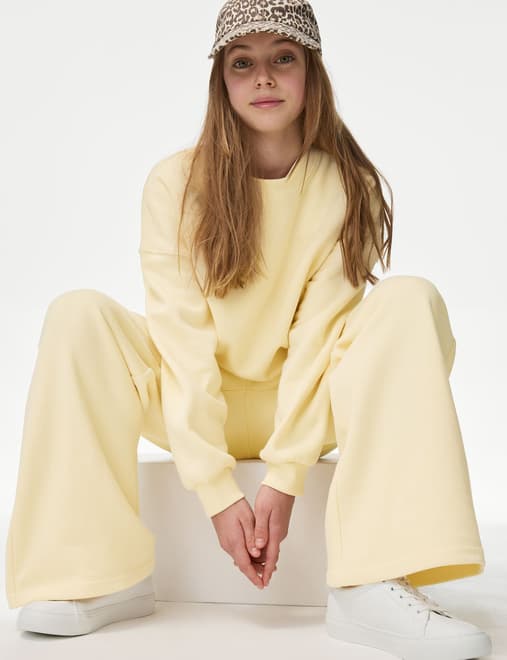 Wide Leg Cotton Rich Joggers (2-16 Yrs)