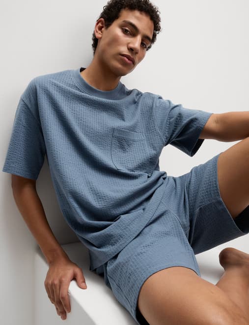 Cotton Rich Textured Loungewear Top