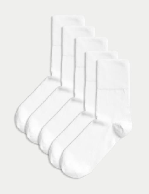 5pk Cotton Rich Soft Top Ankle High Socks