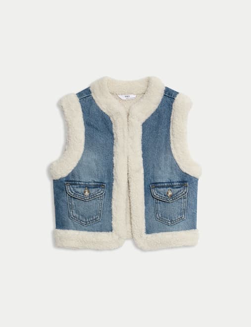 Denim Borg Gilet (2-8 Yrs)