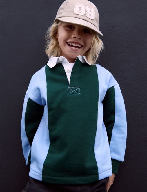 Cotton Rich Striped Rugby Top (2-8 Yrs)