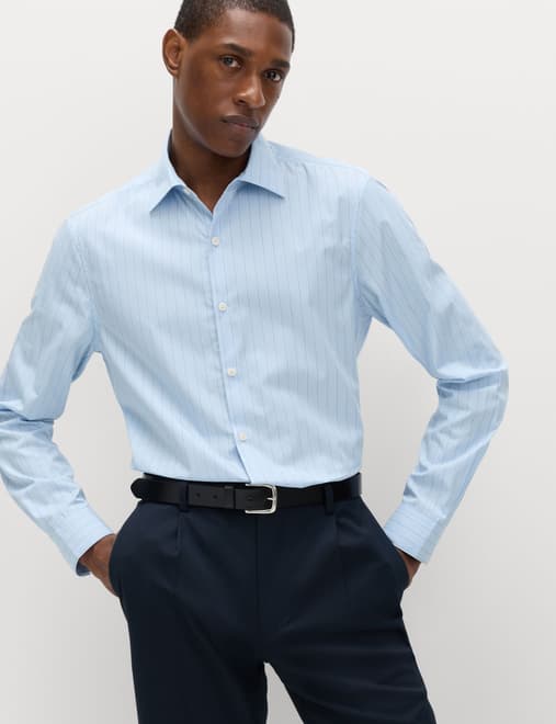 Regular Fit Pure Cotton Striped Shirt