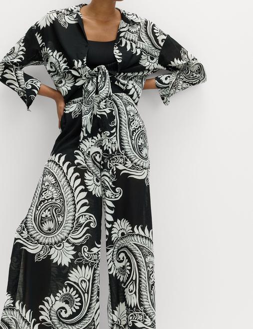 Printed Tie Front Beach Shirt