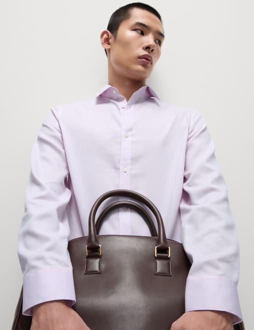 Regular Fit Easy Iron Pure Cotton Textured Shirt