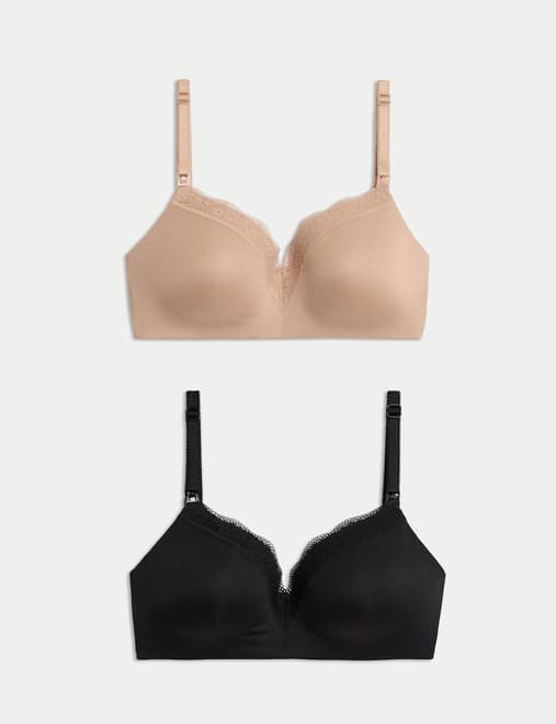2pk Jasmine Lace Trim Maternity Nursing Bra B-G