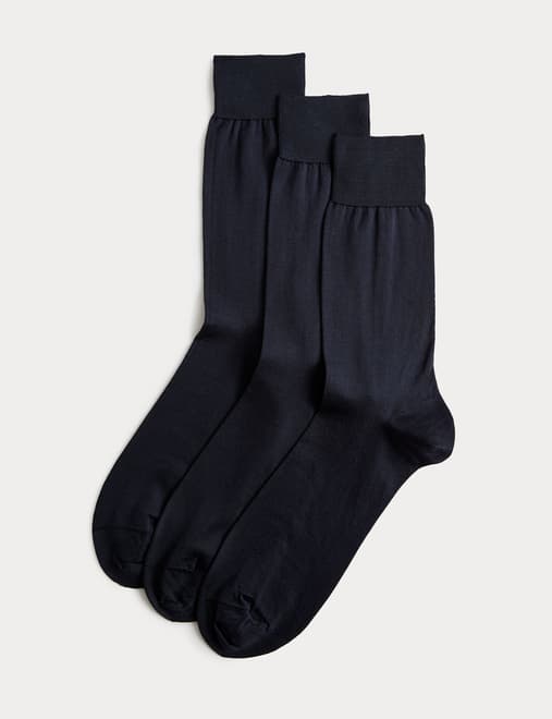 3pk Pure Cotton Socks