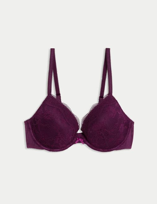 Jasmine Lace Wired Plunge Bra A-E