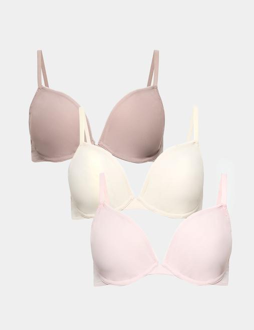 3pk Wired Plunge Bras (A-E)