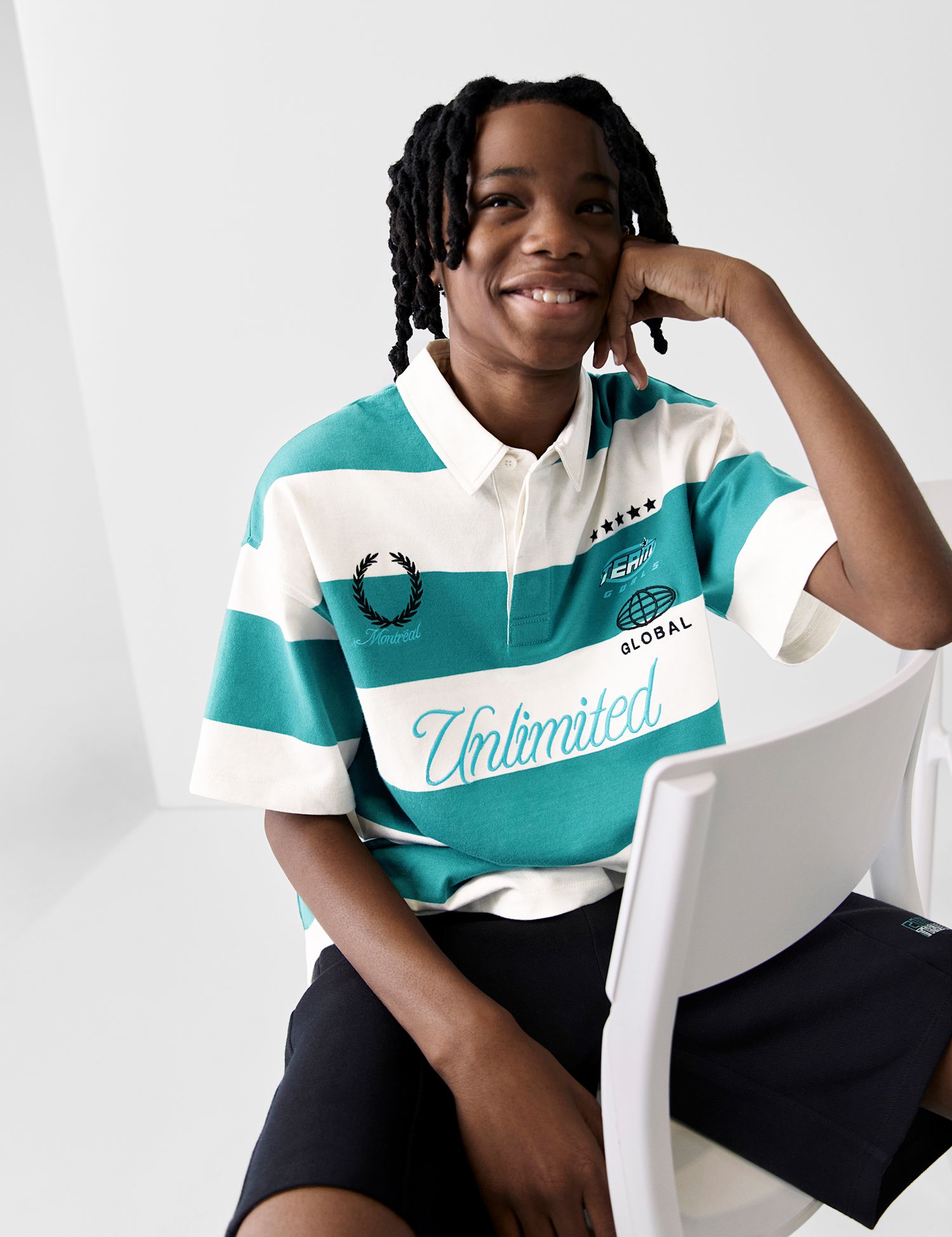 Pure Cotton Striped Rugby Shirt (6-16 Yrs)