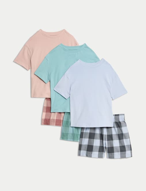 3pk Pure Cotton Pyjama Sets (1-16 Yrs)