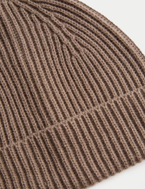 Ribbed Knitted Beanie Hat