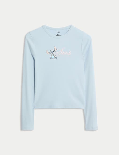 Cotton Rich Lilo & Stitch™ Ribbed Top (6-16 Yrs)