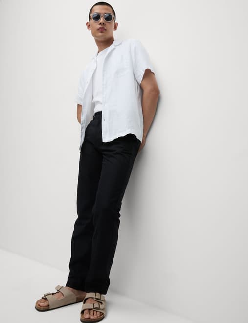 Regular Fit Cotton Linen Blend Chinos