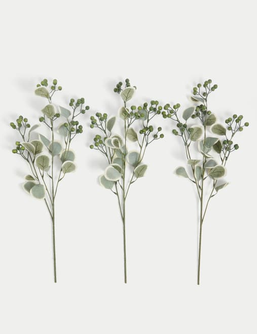 Set of 3 Artificial Berry Single Stems