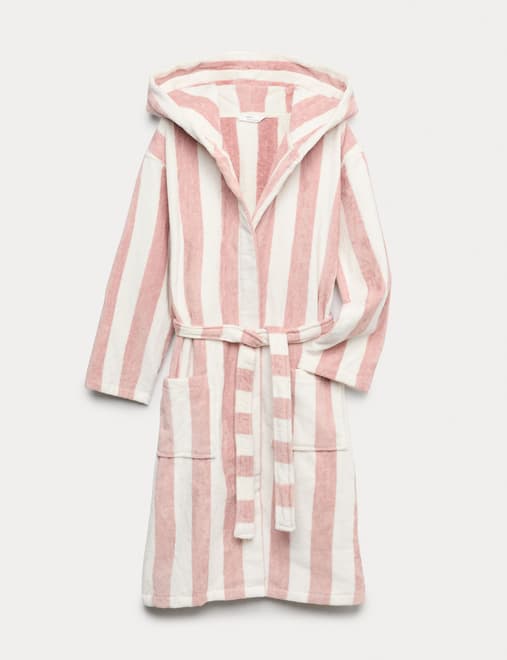 Pure Cotton Striped Hooded Robe (9 Mths-10 Yrs)
