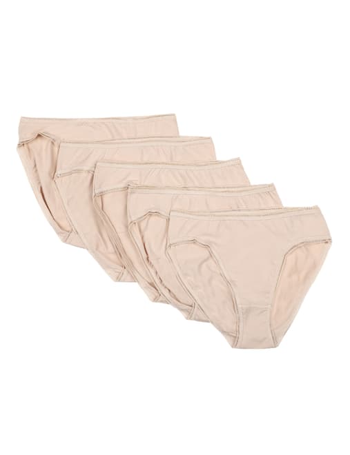 5pk Cotton Rich High Leg Knickers