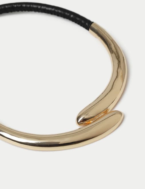 Cord and Metal Necklace