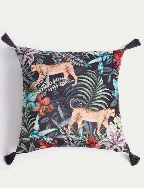 Chenille Leopard Print Cushion