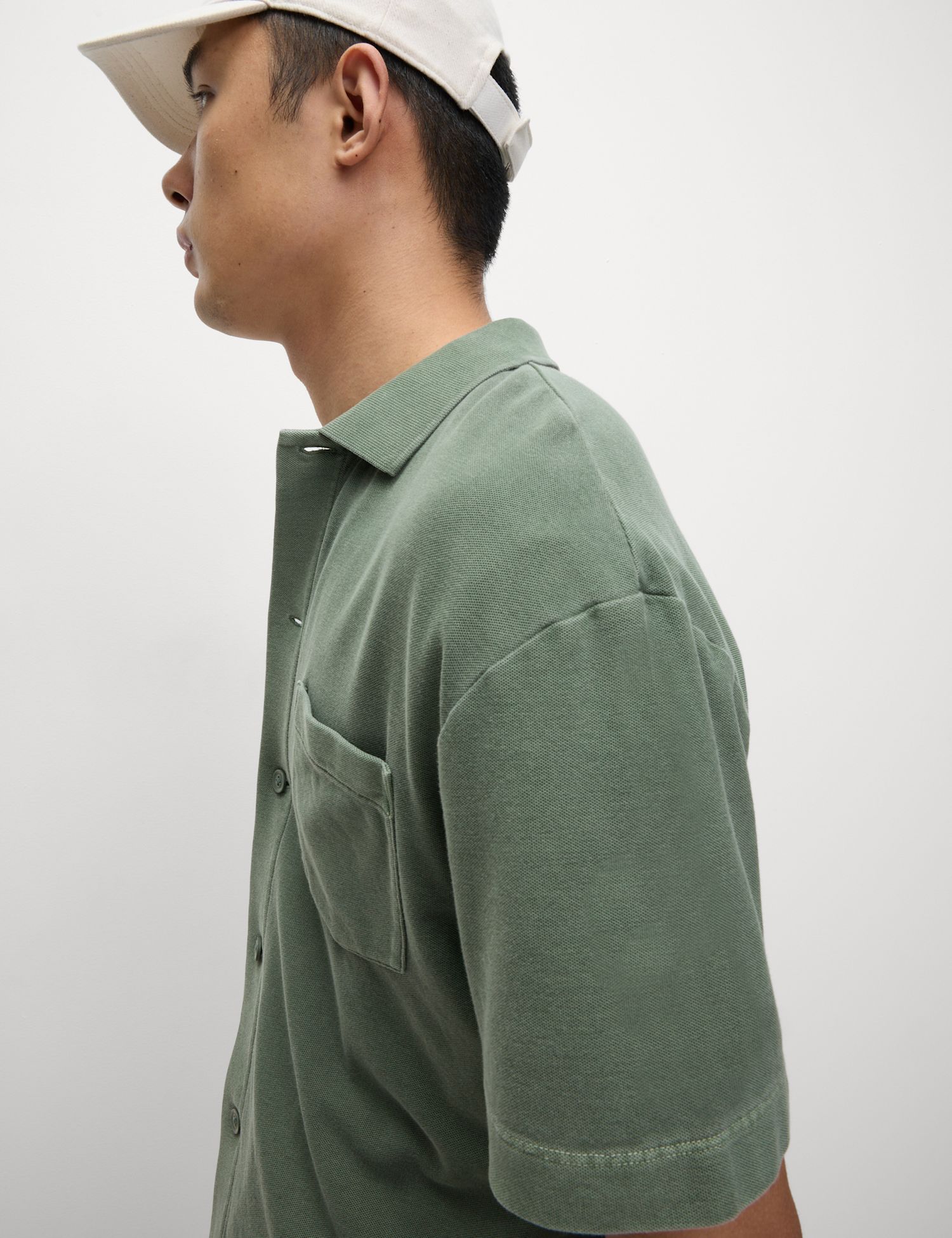 Relaxed Fit Pure Cotton Textured Polo Shirt