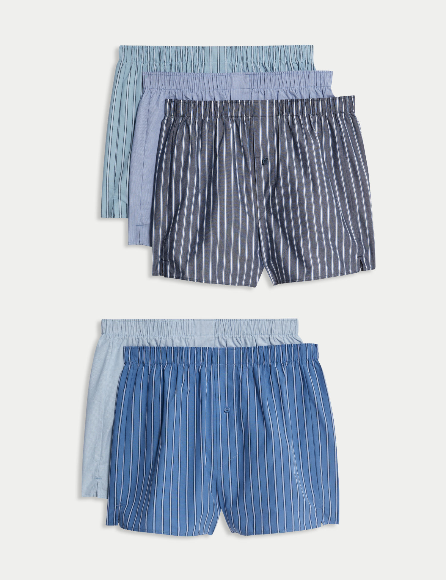 5 Pack Pure Cotton Striped Woven Boxers