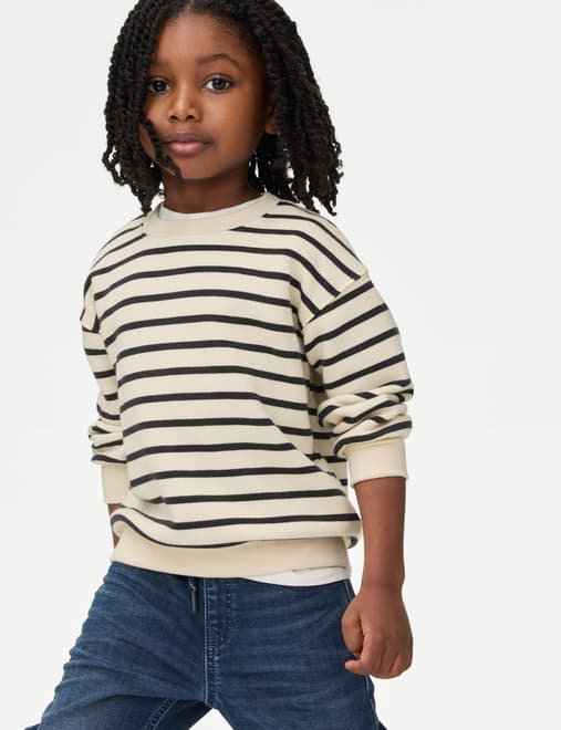Cotton Rich Striped Sweatshirt (2-8 Yrs)