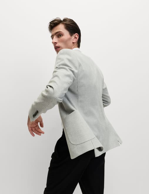 Tailored Fit Puppytooth Stretch Blazer