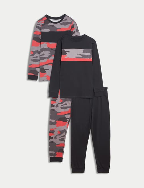 2pk Pure Cotton Camouflage Pyjama Sets (6-16 Yrs)