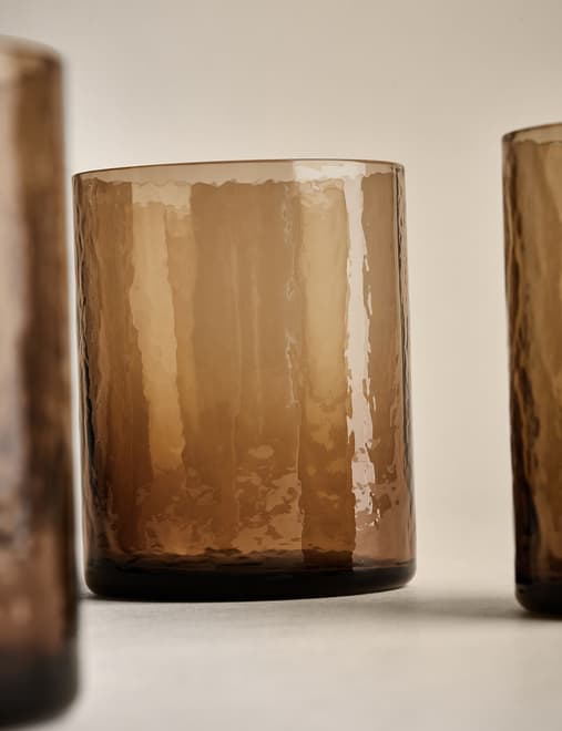 Set of 4 Hammered Tumblers