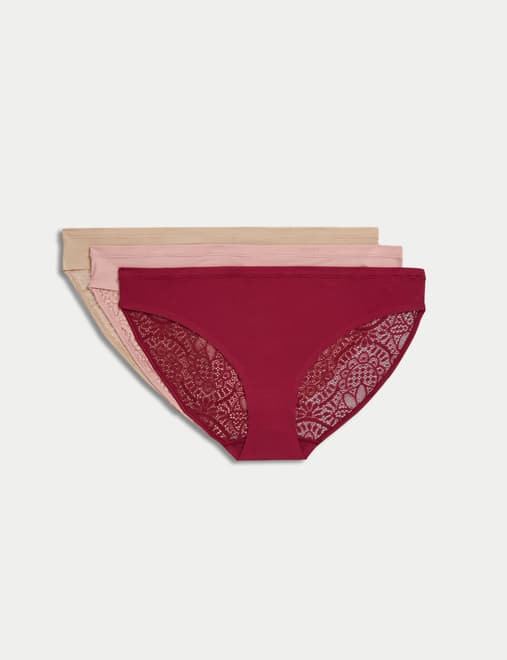 3pk Body Soft™ Lace Bikini Knickers