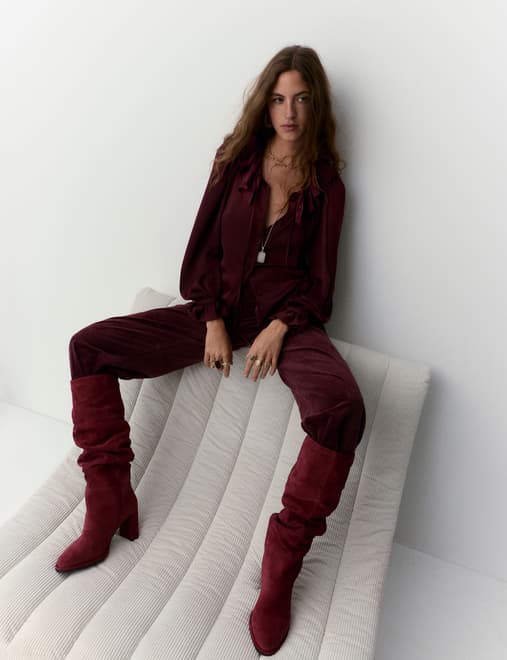 Satin Peter Pan Collar Tie Detail Blouse