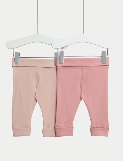 2 Pack Cotton Rich Waffle Leggings (6½lbs-3 Yrs)