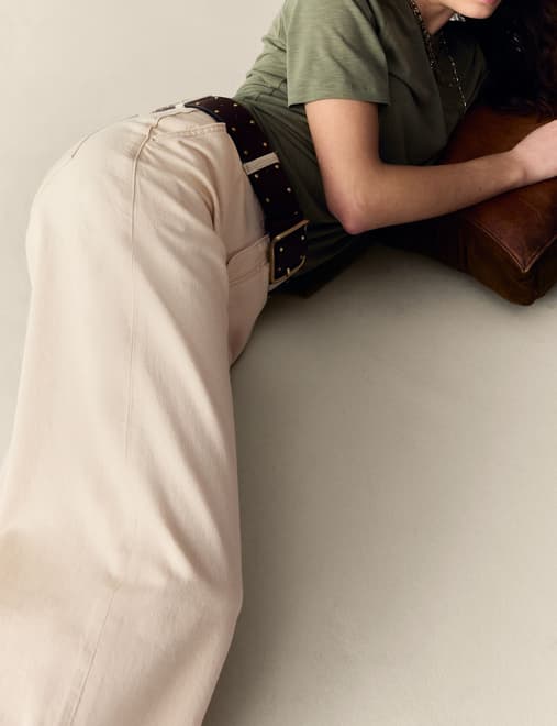 High Waisted Wide Leg Jeans with Lyocell