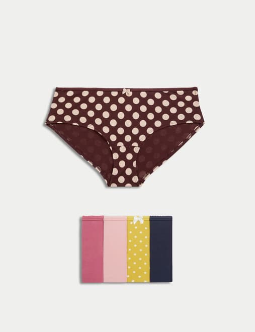 5pk Cotton Lycra® Daisy Print Low Rise Shorts