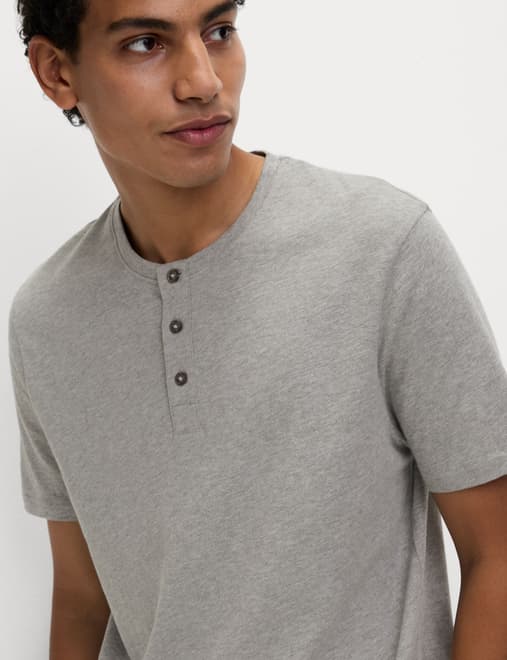 Pure Cotton Henley Checked Pyjama Set