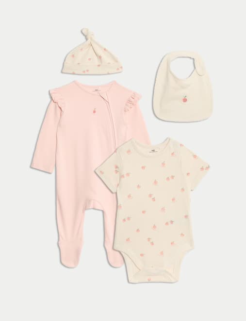 4pc Pure Cotton Peach Starter Set (7lbs-1 Yrs)