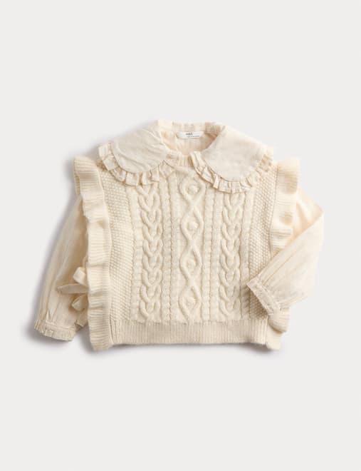 Cotton Blend Knitted Vest & Blouse (2-8 Yrs)