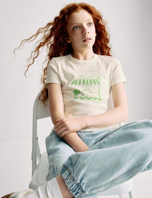 Pure Cotton Snoopy™ Cropped Top (6-16 Yrs)