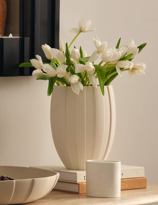 Wide Stripe Ceramic Vase