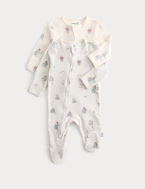2pk Cotton Rich Paddington™ Sleepsuits (6½lbs-3 Yrs)