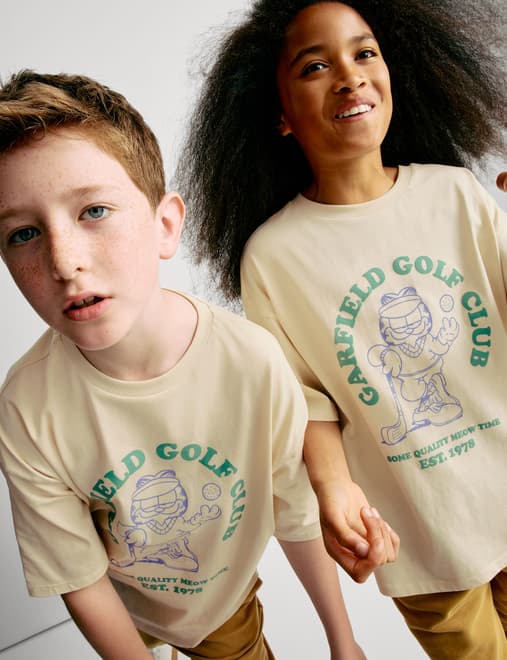 Pure Cotton Garfield™ Golf T-Shirt (6-16 Yrs)