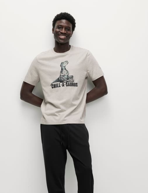 Pure Cotton Dinosaur Graphic Pyjama Top