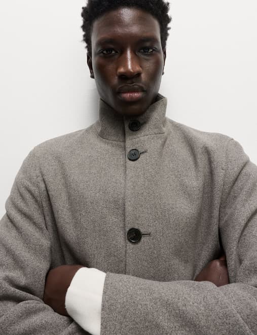 Funnel Neck Overcoat