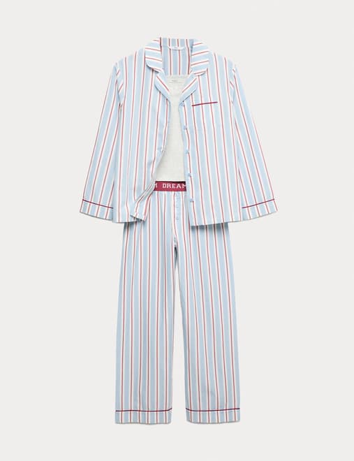 3pc Pure Cotton Striped Pyjama Set (6-16 Yrs)