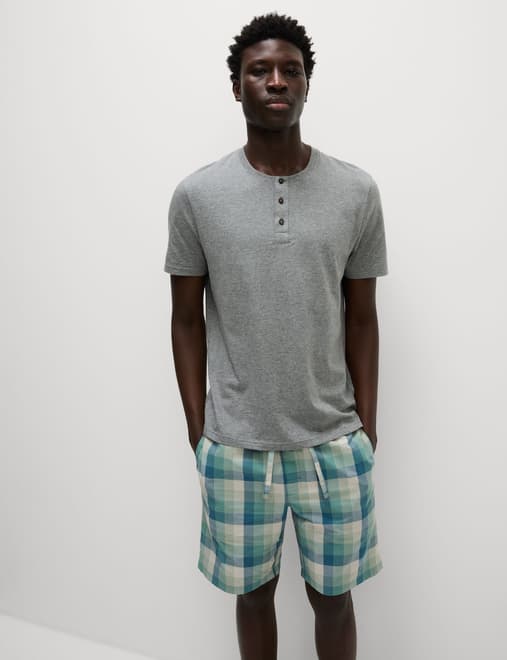 Pure Cotton Ombre Checked Pyjama Set